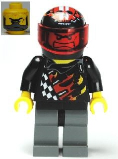 LEGO Minifigure-Backyard Blaster 1 (Bart Blaster) - Standard Helmet, Trans-Red Visor-World Racers-WR023-Creative Brick Builders